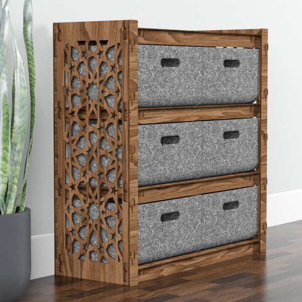 Hexagonica Комод на 6 шухляд сірі кошики Arabic 6В (750В х 750Ш х 300Г)