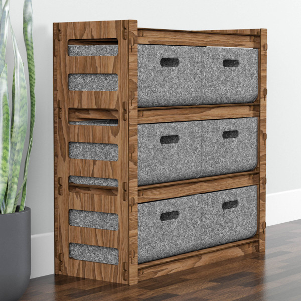 Hexagonica Комод на 6 шухляд сірі кошики Ladder 6В (750В х 750Ш х 300Г)