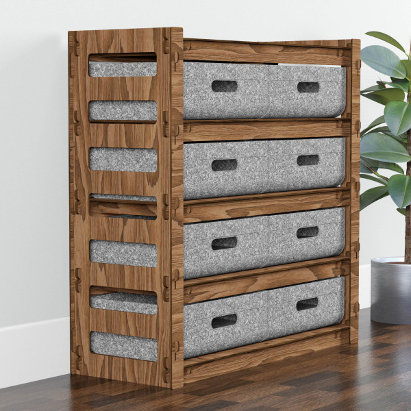 Hexagonica Комод на 8 шухляд сірі кошики Ladder 8В (750В х 750Ш х 300Г)