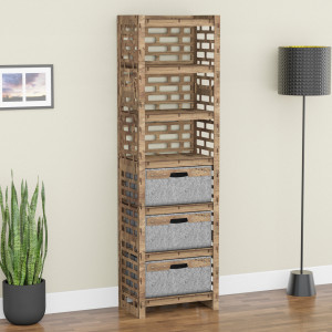 Hexagonica Шафа-пенал Brickwall на 3 шухляди сірі кошики 3В (1800В х 528Ш х 345Г)