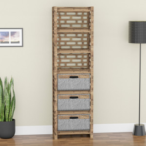 Hexagonica Шафа-пенал Brickwall на 3 шухляди сірі кошики 3В (1800В х 528Ш х 345Г)