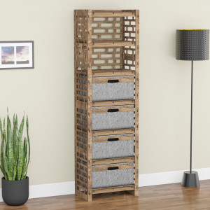 Hexagonica Шафа-пенал Brickwall на 4 шухляди сірі кошики 4В (1800В х 528Ш х 345Г)