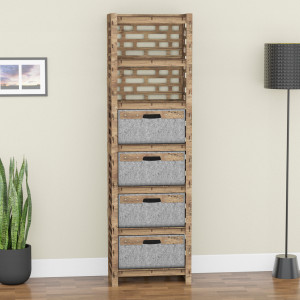 Hexagonica Шафа-пенал Brickwall на 4 шухляди сірі кошики 4В (1800В х 528Ш х 345Г)