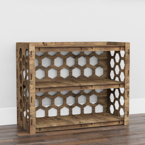 Hexagonica Низький Комод на 3 шухляди чорні кошики Honeycomb 3М (600В х 750Ш х 345Г)