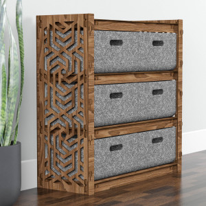 Hexagonica Комод на 6 шухляд сірі кошики Chevron 6В (750В х 750Ш х 300Г)