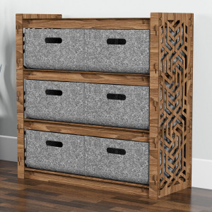 Hexagonica Комод на 6 шухляд сірі кошики Chevron 6В (750В х 750Ш х 300Г)