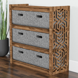 Hexagonica Комод на 6 шухляд сірі кошики Chevron 6В (750В х 750Ш х 300Г)