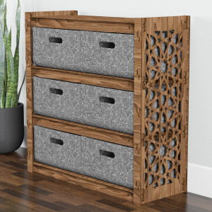 Hexagonica Комод на 6 шухляд сірі кошики Arabic 6В (750В х 750Ш х 300Г)