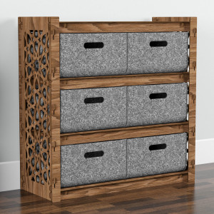 Hexagonica Комод на 6 шухляд сірі кошики Arabic 6В (750В х 750Ш х 300Г)