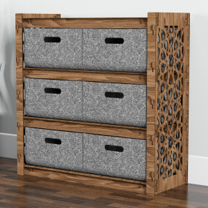 Hexagonica Комод на 6 шухляд сірі кошики Arabic 6В (750В х 750Ш х 300Г)