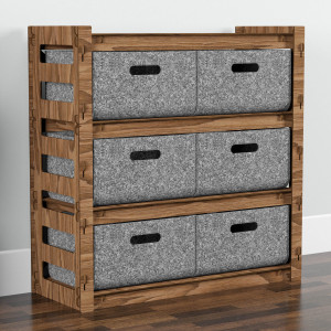Hexagonica Комод на 6 шухляд сірі кошики Ladder 6В (750В х 750Ш х 300Г)