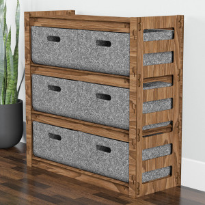 Hexagonica Комод на 6 шухляд сірі кошики Ladder 6В (750В х 750Ш х 300Г)