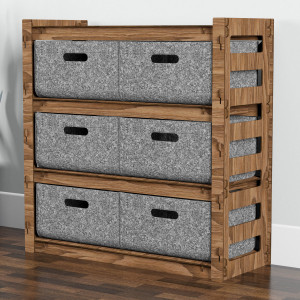 Hexagonica Комод на 6 шухляд сірі кошики Ladder 6В (750В х 750Ш х 300Г)