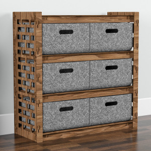 Hexagonica Комод на 6 шухляд сірі кошики Brickwall 6В (750В х 750Ш х 300Г)