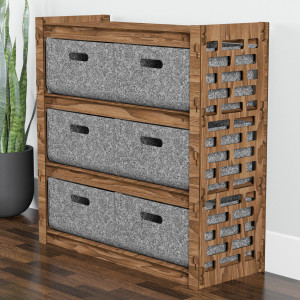 Hexagonica Комод на 6 шухляд сірі кошики Brickwall 6В (750В х 750Ш х 300Г)