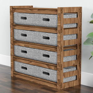 Hexagonica Комод на 8 шухляд сірі кошики Ladder 8В (750В х 750Ш х 300Г)