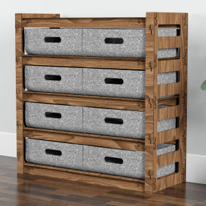 Hexagonica Комод на 8 шухляд сірі кошики Ladder 8В (750В х 750Ш х 300Г)