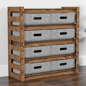 Hexagonica Комод на 8 шухляд сірі кошики Ladder 8В (750В х 750Ш х 300Г)