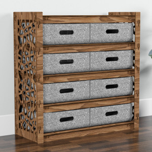 Hexagonica Комод на 8 шухляд сірі кошики Stones 8В (750В х 750Ш х 300Г)