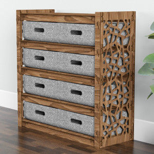 Hexagonica Комод на 8 шухляд сірі кошики Stones 8В (750В х 750Ш х 300Г)