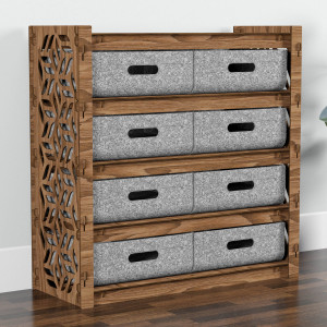 Hexagonica Комод на 8 ящиков серые корзинки Flowers 8В (750В х 750Ш х 300Г)