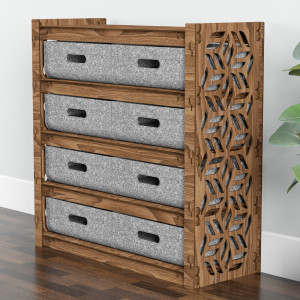 Hexagonica Комод на 8 ящиков серые корзинки Flowers 8В (750В х 750Ш х 300Г)