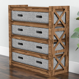 Hexagonica Комод на 8 шухляд сірі кошики Provence 8В (750В х 750Ш х 300Г)