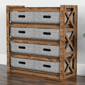 Hexagonica Комод на 8 шухляд сірі кошики Provence 8В (750В х 750Ш х 300Г)