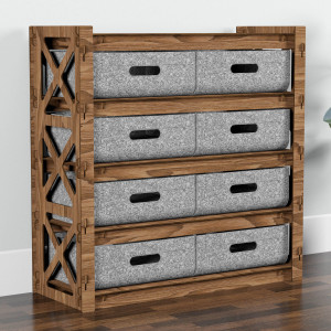 Hexagonica Комод на 8 шухляд сірі кошики Provence 8В (750В х 750Ш х 300Г)